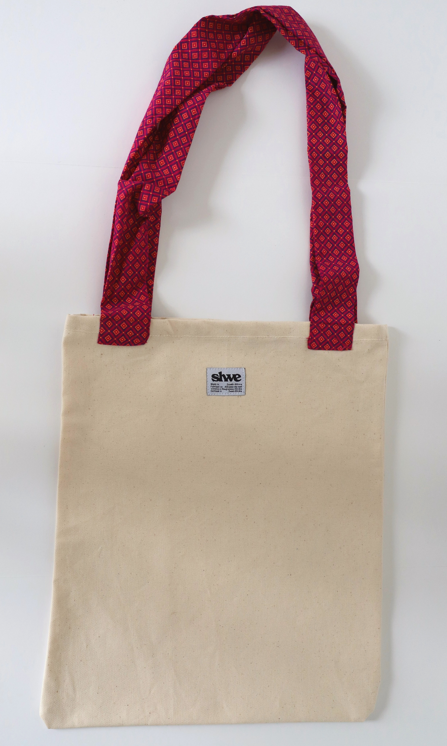 Tote bag avec bretelles en imprimé shweshwe  rose