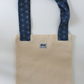 Tote bag avec bretelles en imprimé shweshwe  bleu et blanc